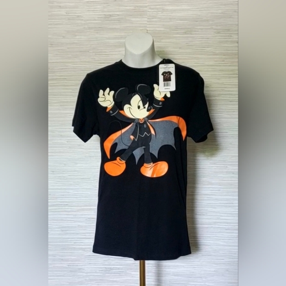 Disney Mickey Mouse LIMITED EDITION Glow In The Dark Halloween T-Shirt SMALL NWT - Picture 1 of 9
